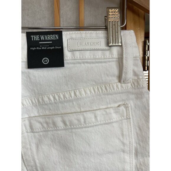 NWT Blank NYC The Warren Jean Shorts White Denim Stretch Size 28, Stretch New - Picture 7 of 8